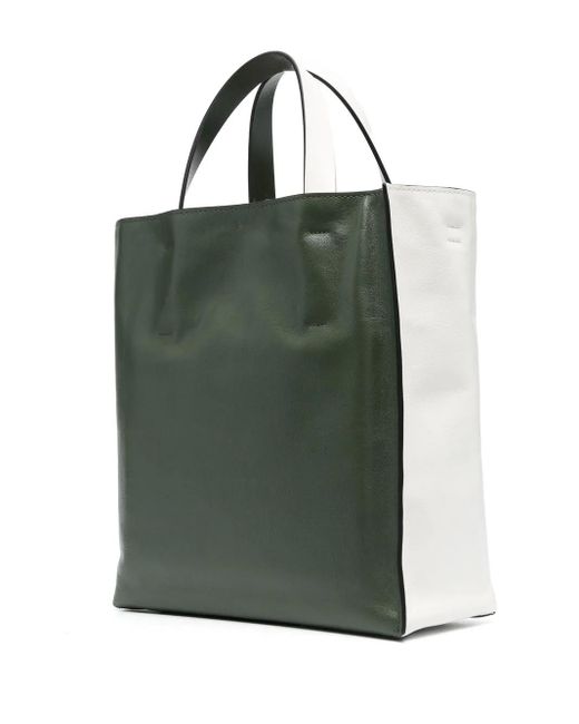 Marni White Small Museo Leather Tote Bag