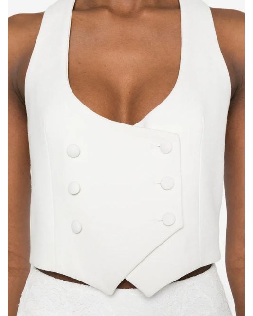 IMROSKA White Double-Breasted Top