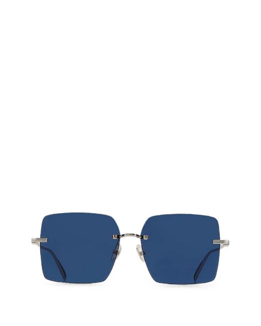 Ferragamo Eyewear Blue Square-Shape Rimless Sunglasses