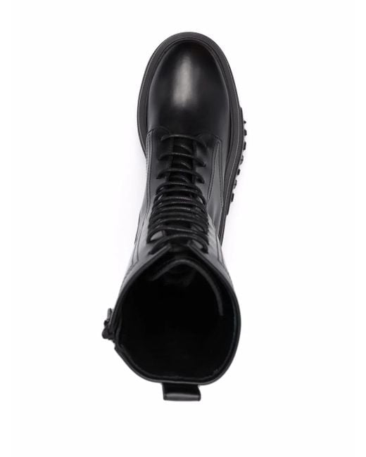Casadei Black Lace-Up Platform Boots