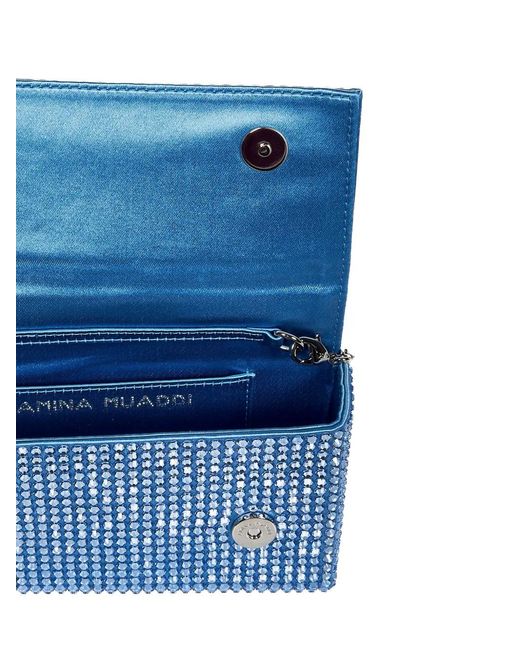 AMINA MUADDI Blue Mini Paloma Clutch Bag