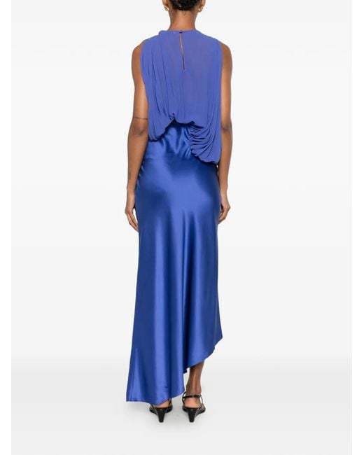 Christopher Esber Blue Cumulus Draped Midi Dress