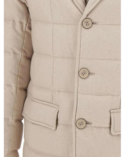 Herno Natural Quilted Buttoned Jacket for men