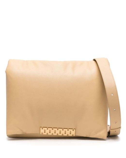 Victoria Beckham Natural Puffy Jumbo Chain Leather Shoulder Bag