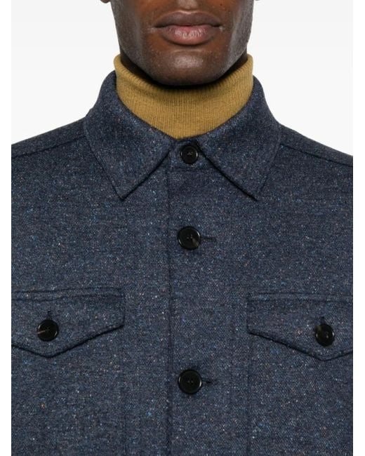 Harris Wharf London Hemdjacke mit Knöpfen in Blue für Herren