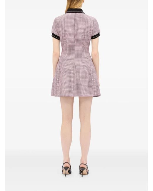 MSGM Purple Check-Print Mini Dress