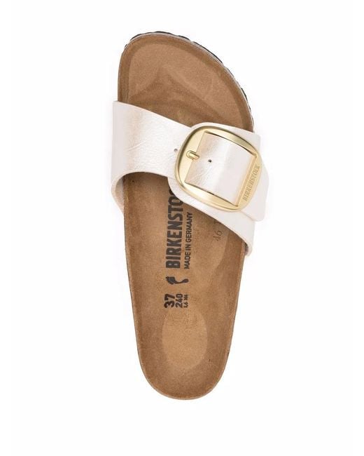 Birkenstock White Madrid Big Buckle Pearl, Birko Flor Graceful