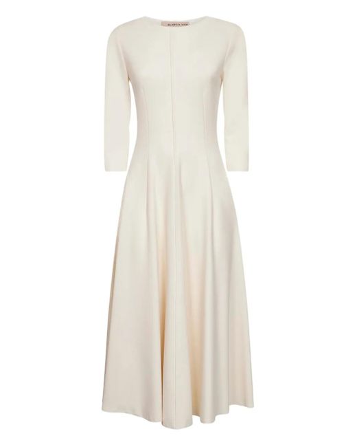 Blanca Vita クルーネック フレアドレス Natural