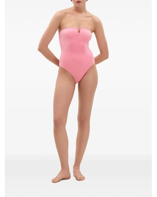 Eres Pink Apparence Bustier Swimsuit