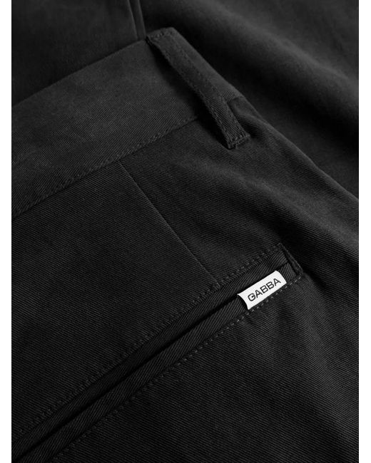 Gabba Black Firenze Bolu Pleated Cropped Trousers for men