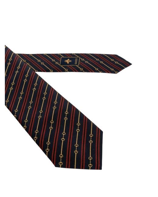 Gucci Purple Striped Horsebit-Pattern Tie for men