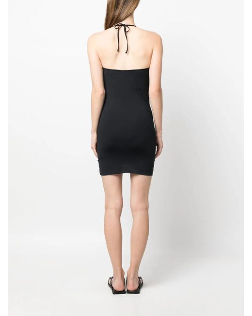 Barena Black Sleeveless Halterneck Minidress
