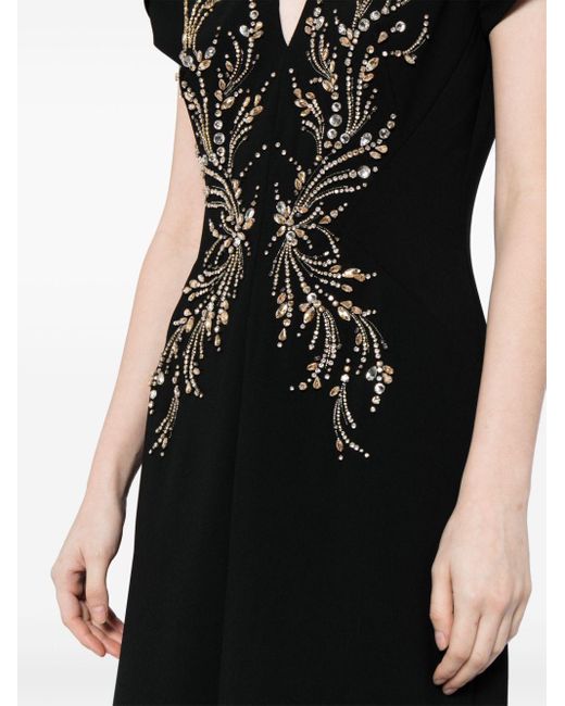 Jenny Packham Black Firefly Crystal-embellished Maxi Dress