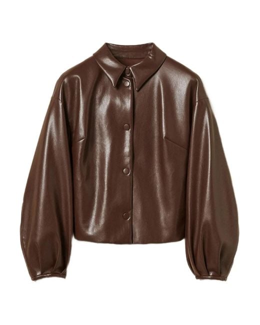 Bomber Con Colletto A Camicia di Twinset in Brown