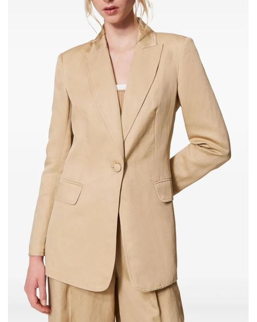 Twinset Natural Single-Breasted Blazer