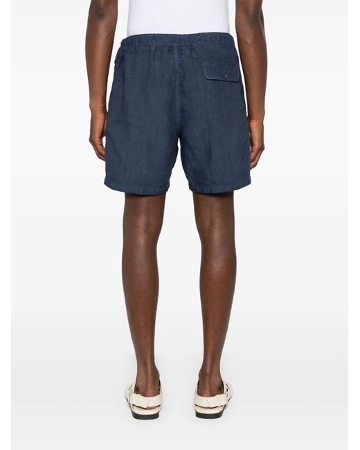 120% Lino Blue Linen Shorts for men