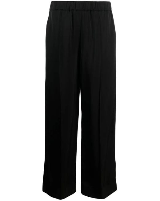 Jil Sander Black Elasticated-Waist Wide-Leg Trousers