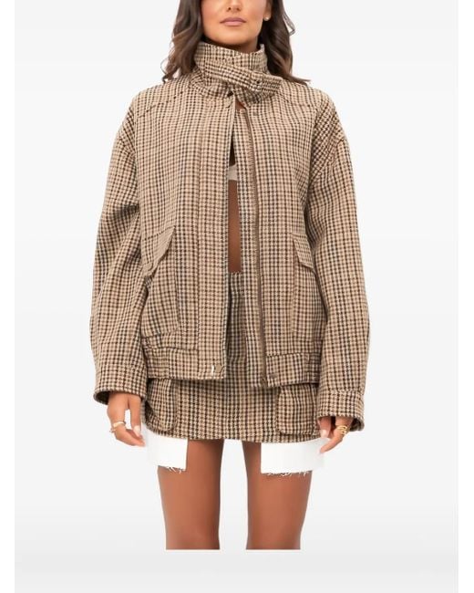 ELEH Natural Jacke mit Hahnentrittmuster