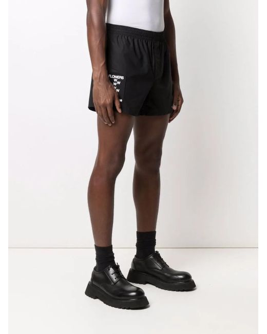 Raf Simons Badeshorts Mit Patch in Black für Herren