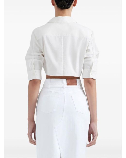 Altuzarra White Rosa Cropped-Hemd