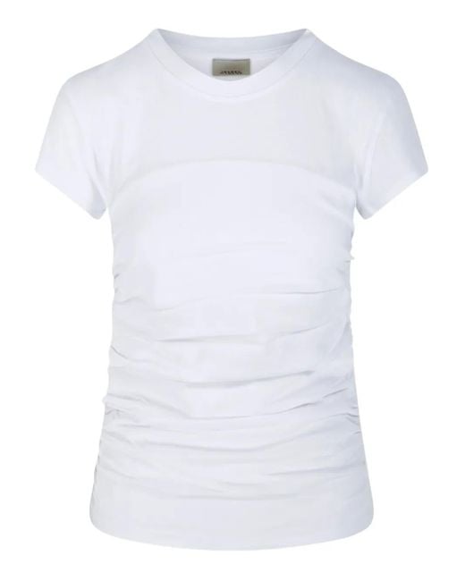Isabel Marant White Gathered Detail Short-Sleeve T-Shirt