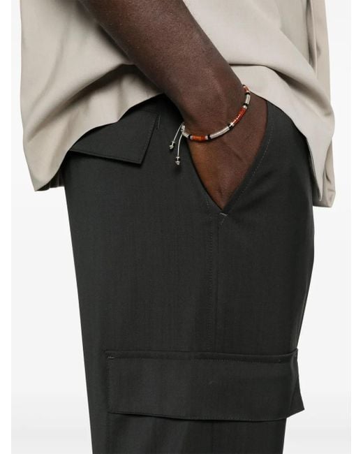 Barena Gray Virgin-Wool Track Trousers for men