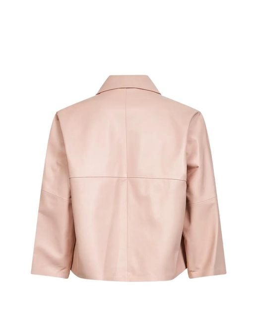 Arma Pink Pocket Leather Jacket