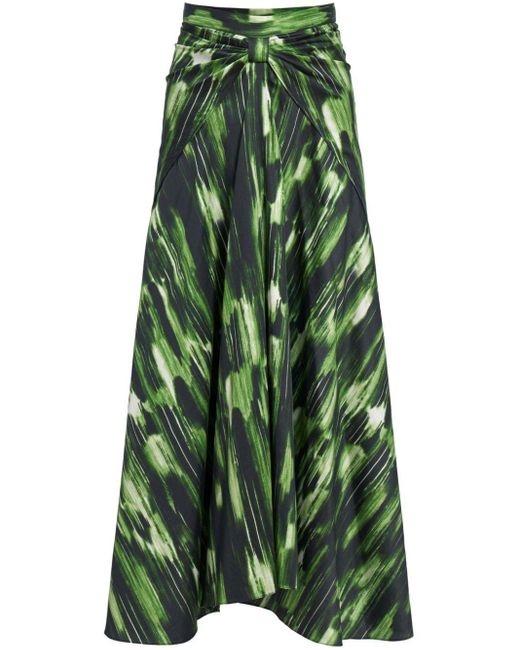 Altuzarra Green Kalliope Cotton Midi Skirt