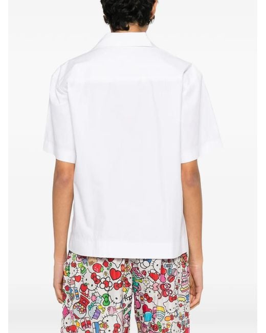 Péro White Pocket Embroidered Shirt