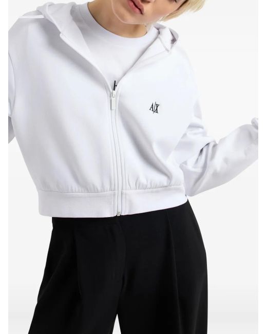 Sweat Zippé À Logo Brodé ARMANI EXCHANGE en coloris White