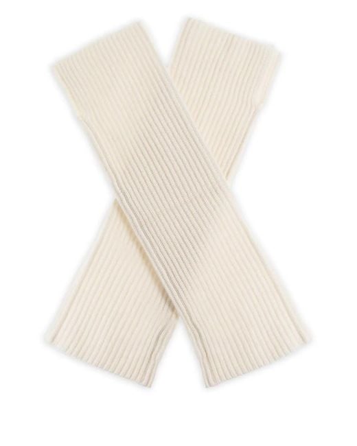 Lisa Yang White Ribbed Gloves