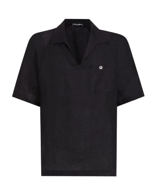 メンズ Dolce & Gabbana リネン Tシャツ Black