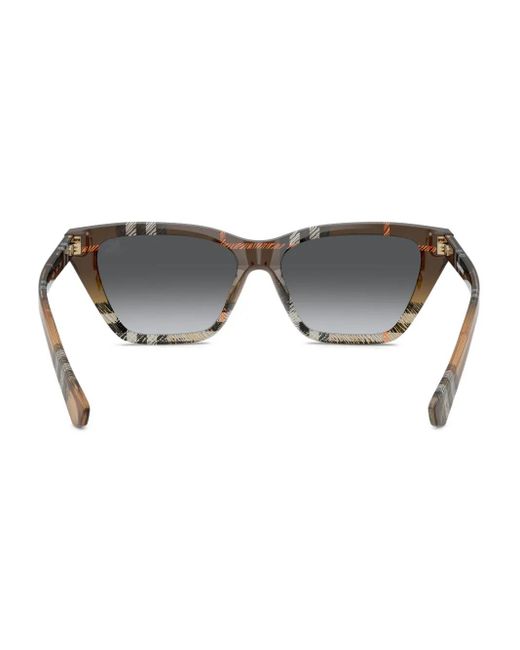 Burberry Geruite Zonnebril Met Cat-Eye Montuur in het Gray