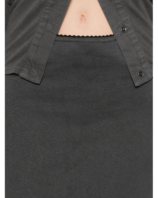 Our Legacy Gray Picnic Scalloped-Trim Midi Skirt