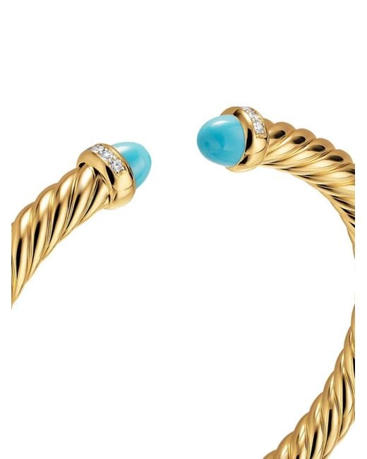 David Yurman Metallic 18K Cablespira Flex And Diamond Bracelet