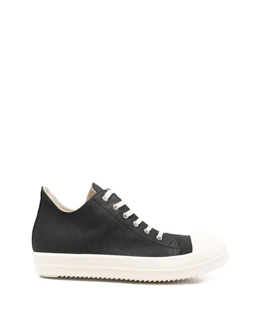 Rick Owens White Overdanded Round Leather Toe Lace-Up Sneakers for men