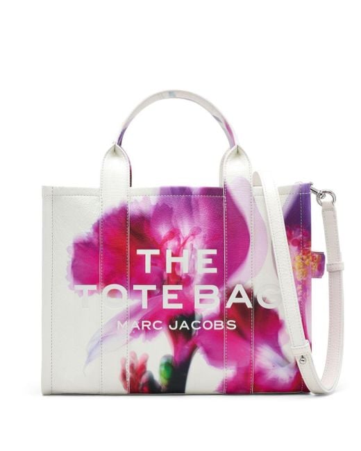 Marc Jacobs Pink The Future Floral Leather Medium Tote Tasche