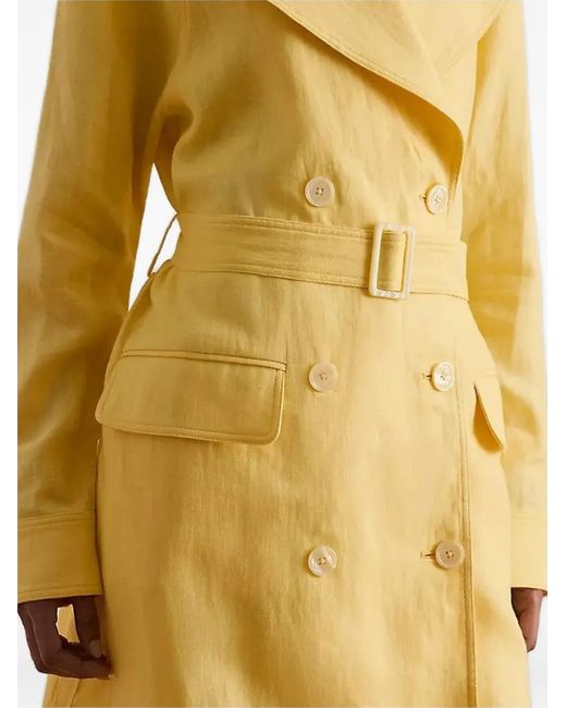 Ralph Lauren Yellow Belted Double-Breasted Jacket