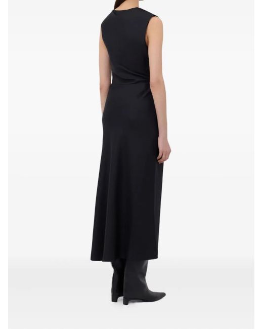 Loulou de Saison Roan Zijden Jurk Met Metalen Ornament in het Black