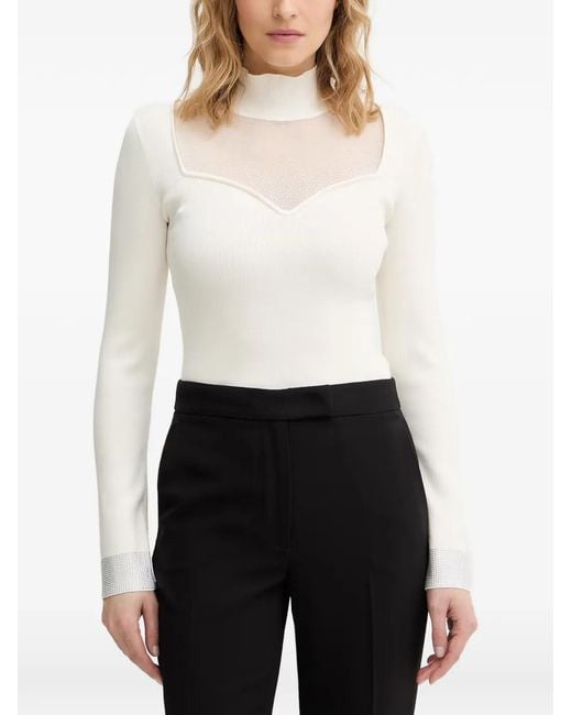 Guess White Embellished Top