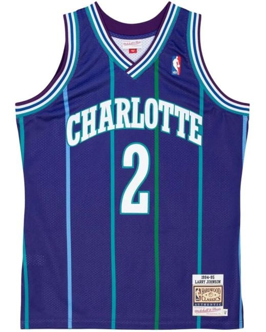 Mitchell & Ness Blue "Nba Charlotte Hornets 94 Larry Johnson" Authentic Alternate Jersey for men