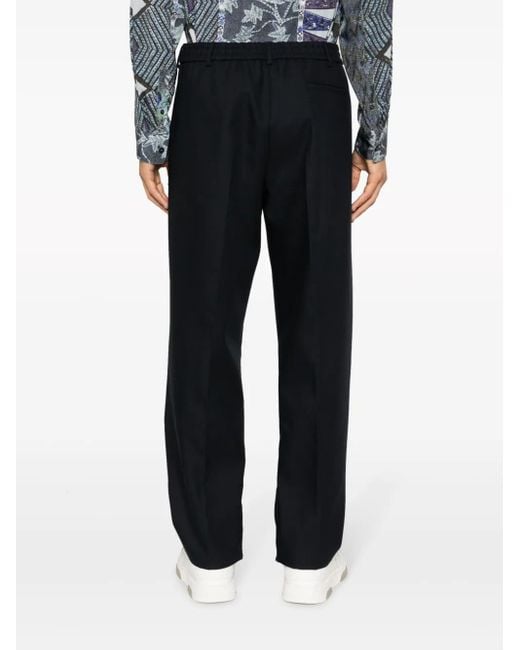 424 Blue Asymmetric Button-Fastening Wide-Leg Trousers for men