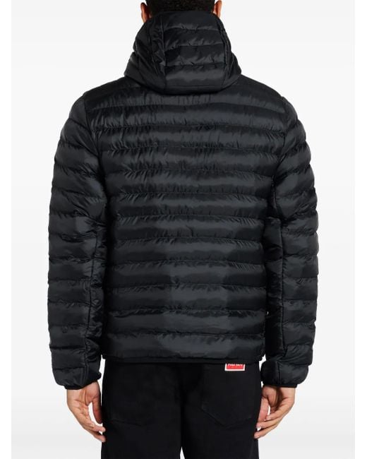 Lacoste Black Water-Repellent Padded Jacket for men