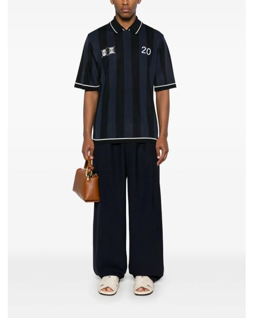 Jacquemus Blue Patterned Polo for men