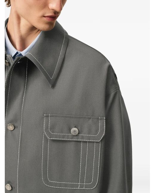 AMI Jassen ,Grijs ,Wol New Wool Worker Jacket in het Gray