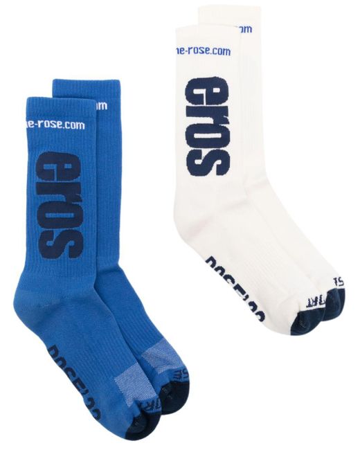 Martine Rose Blue Eros Cotton Socks (pack Of Two)