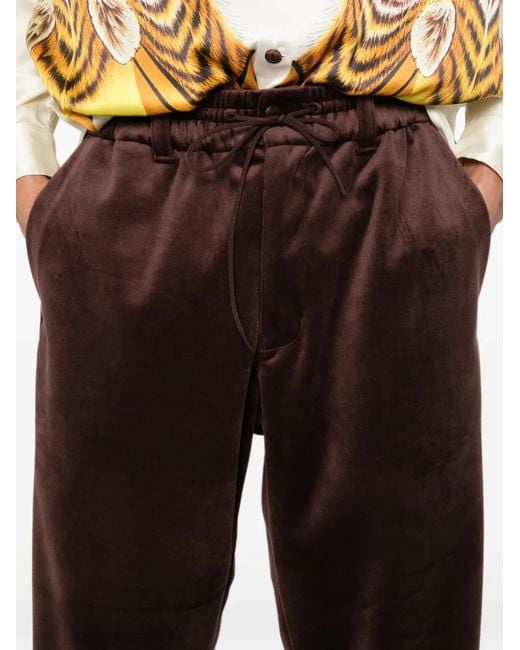 Y-3 Purple Velvet Drawstring Track Pants