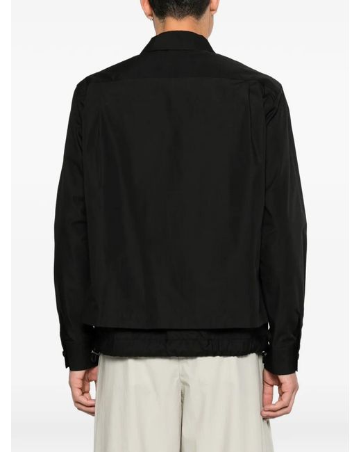 Sacai Black Layered Long-Sleeve Shirt for men