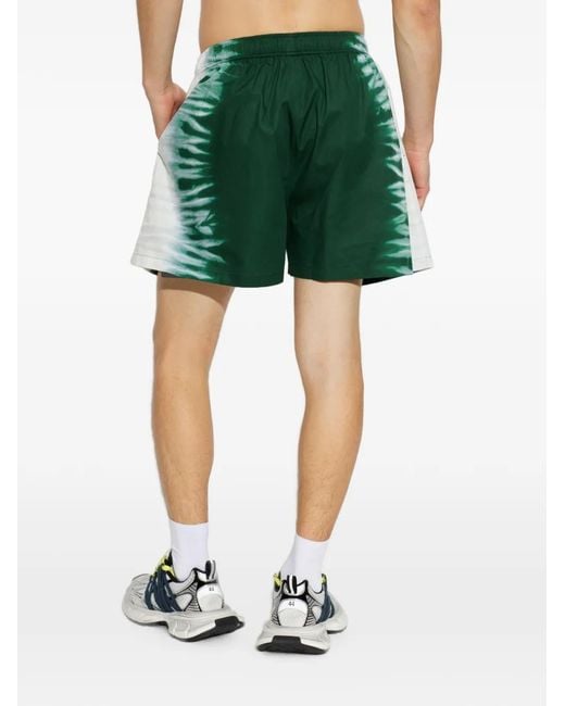 Balenciaga Green Tie-Dye Cotton Shorts for men