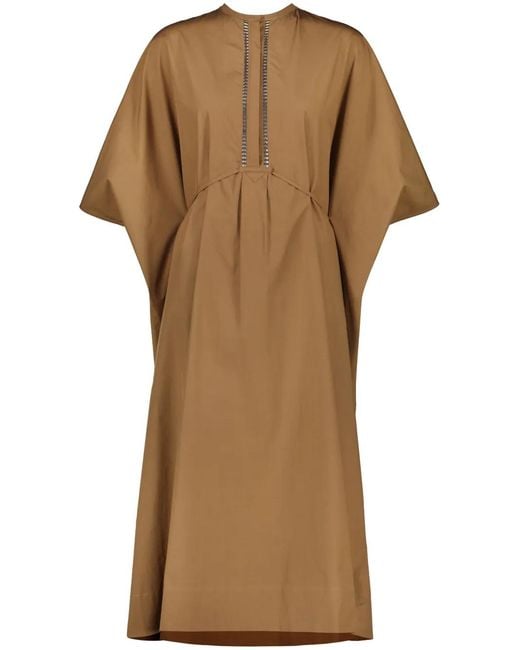 Yves Salomon Brown Poplin Kaftan Dress